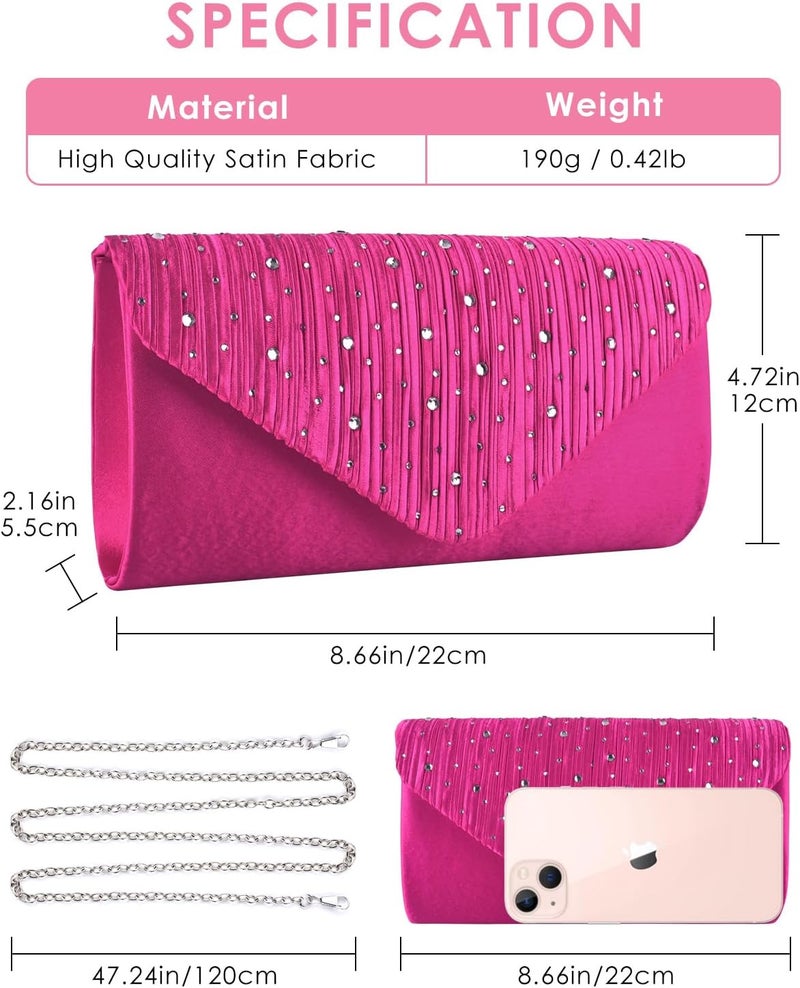 TINDTOP Evening Clutch Purses for Women Handbags for Formal Wedding Party Cocktail Prom Crossbody Shoulder Envelope Bag | for Formal Wedding, Party, Cocktail, Prom, for Formal Wedding, Party - Image 2